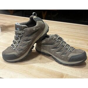 Columbia Crestwood Waterproof Hiking Shoe Gray/ Blue, Women's Size 12